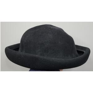 Michael Howard 100% Wool Bowler Hat Black Rolled Rim Great Condition Women USA